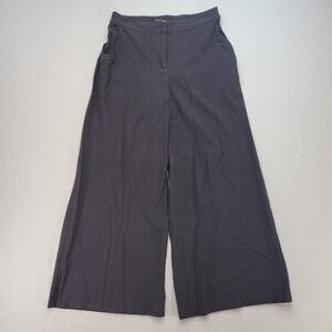Eileen Fisher Wide Leg Crop Pants Womens 0 Charcoal Gray Viscose Trousers